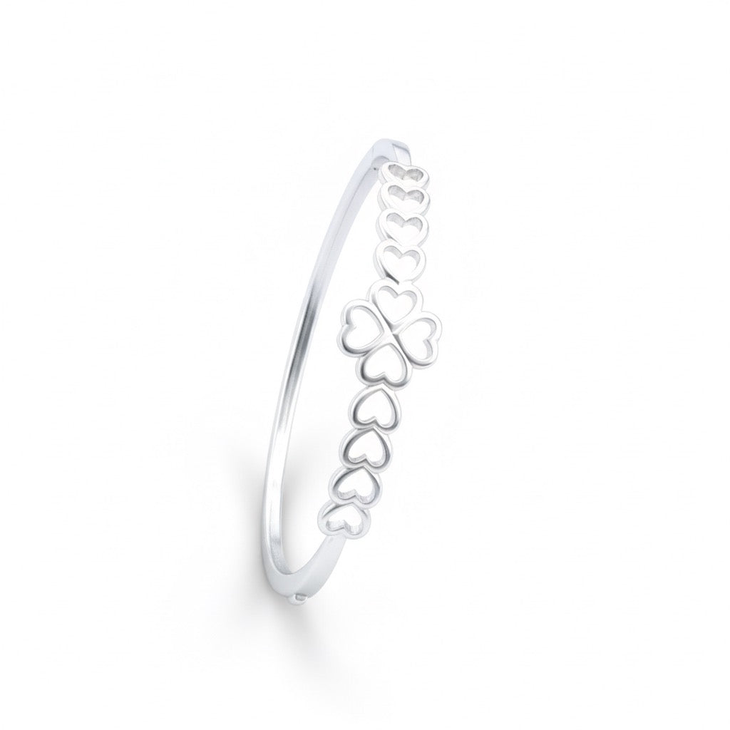 Clover Heart Silver Bracelet