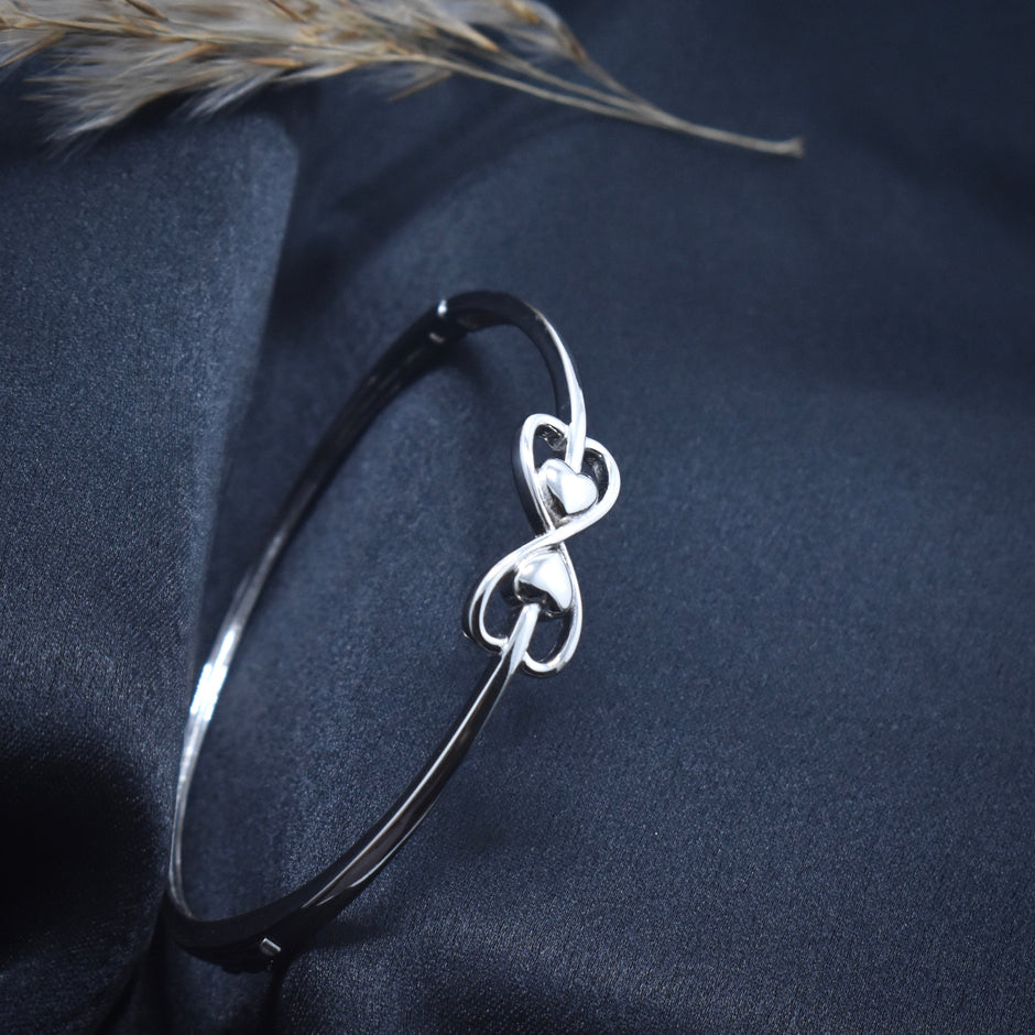 Infinity Heart Symbol Sterling Silver Bracelet