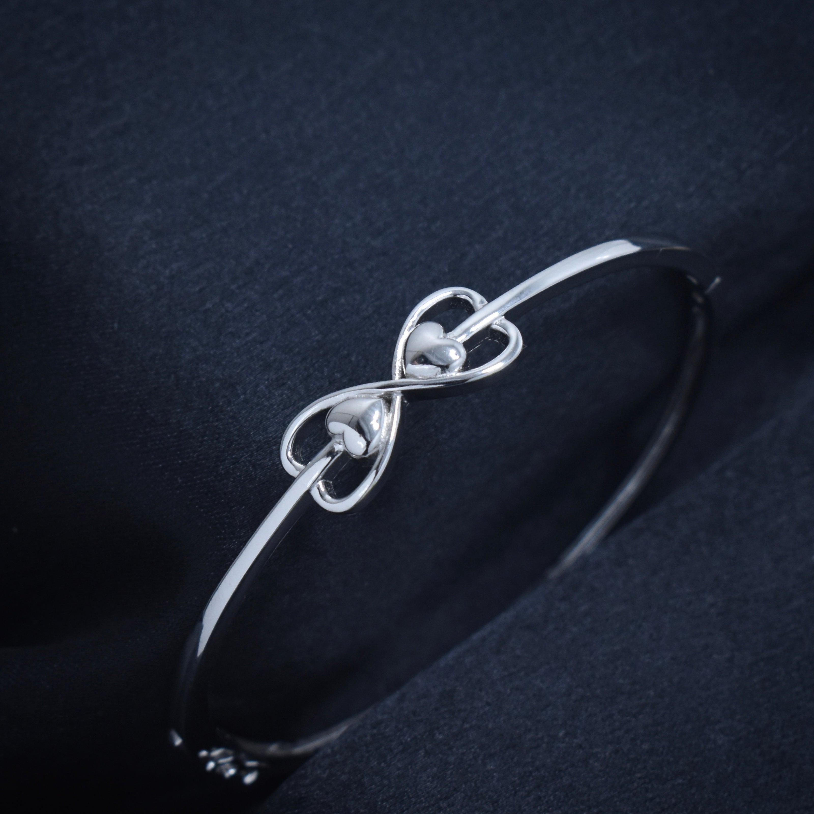 Infinity Heart Symbol Sterling Silver Bracelet