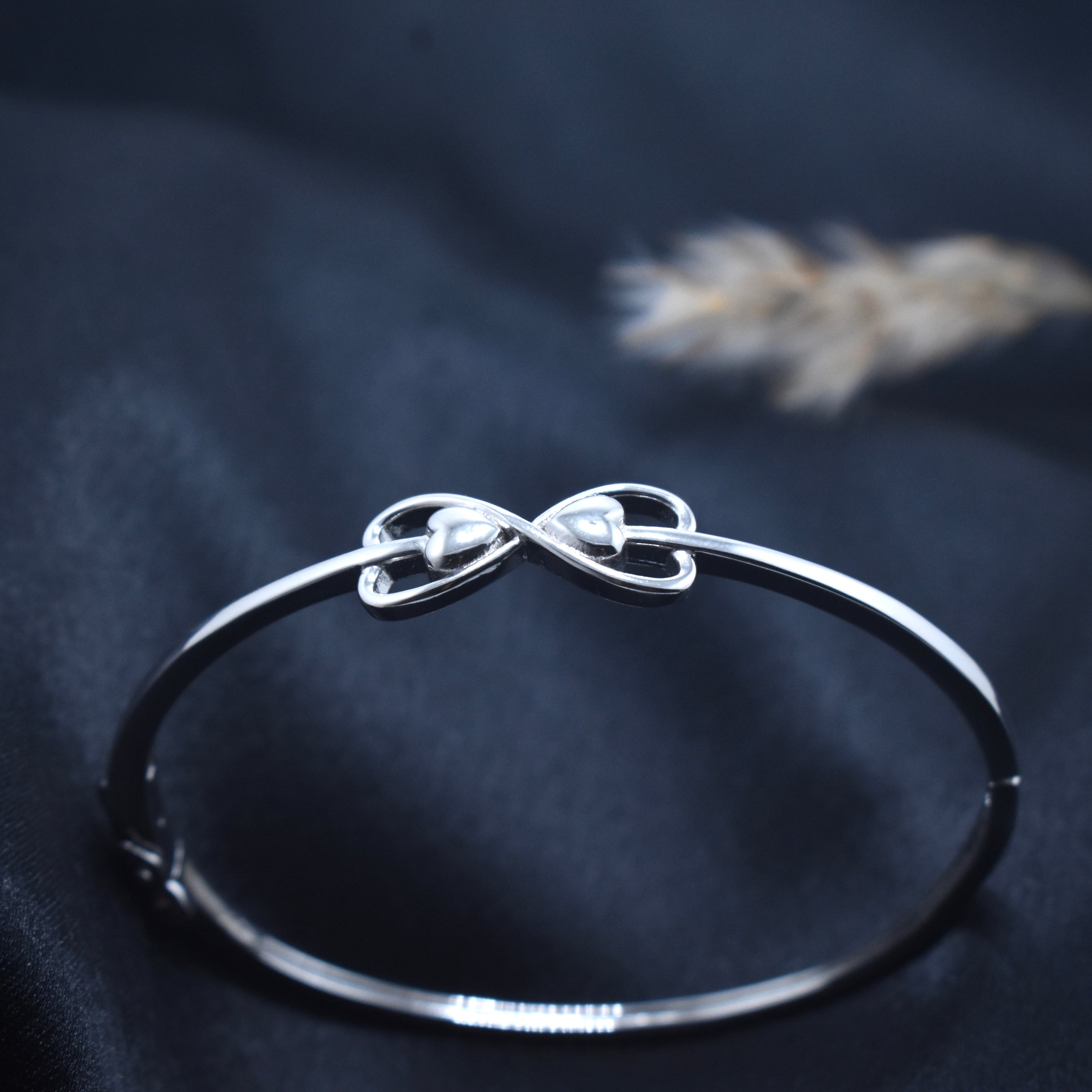 Infinity Heart Symbol Sterling Silver Bracelet