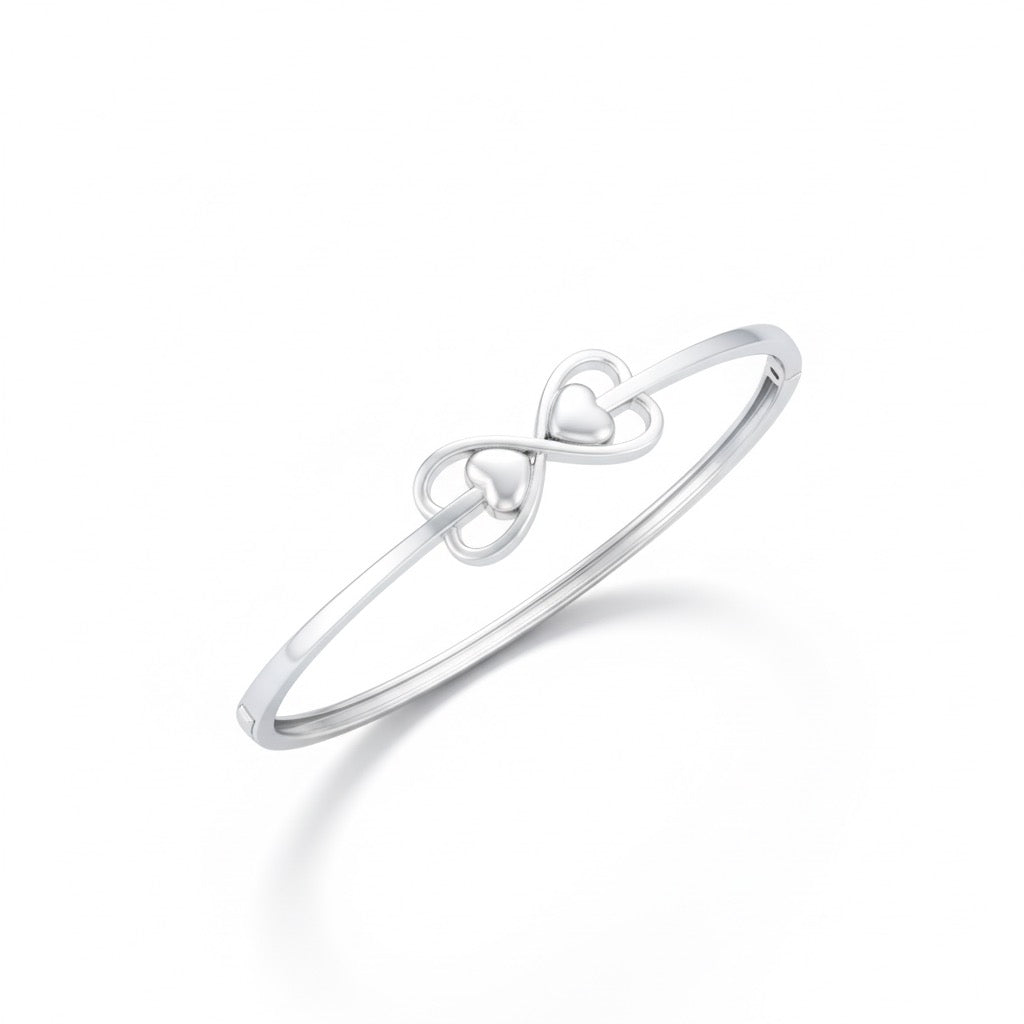 Infinity Heart Symbol Sterling Silver Bracelet