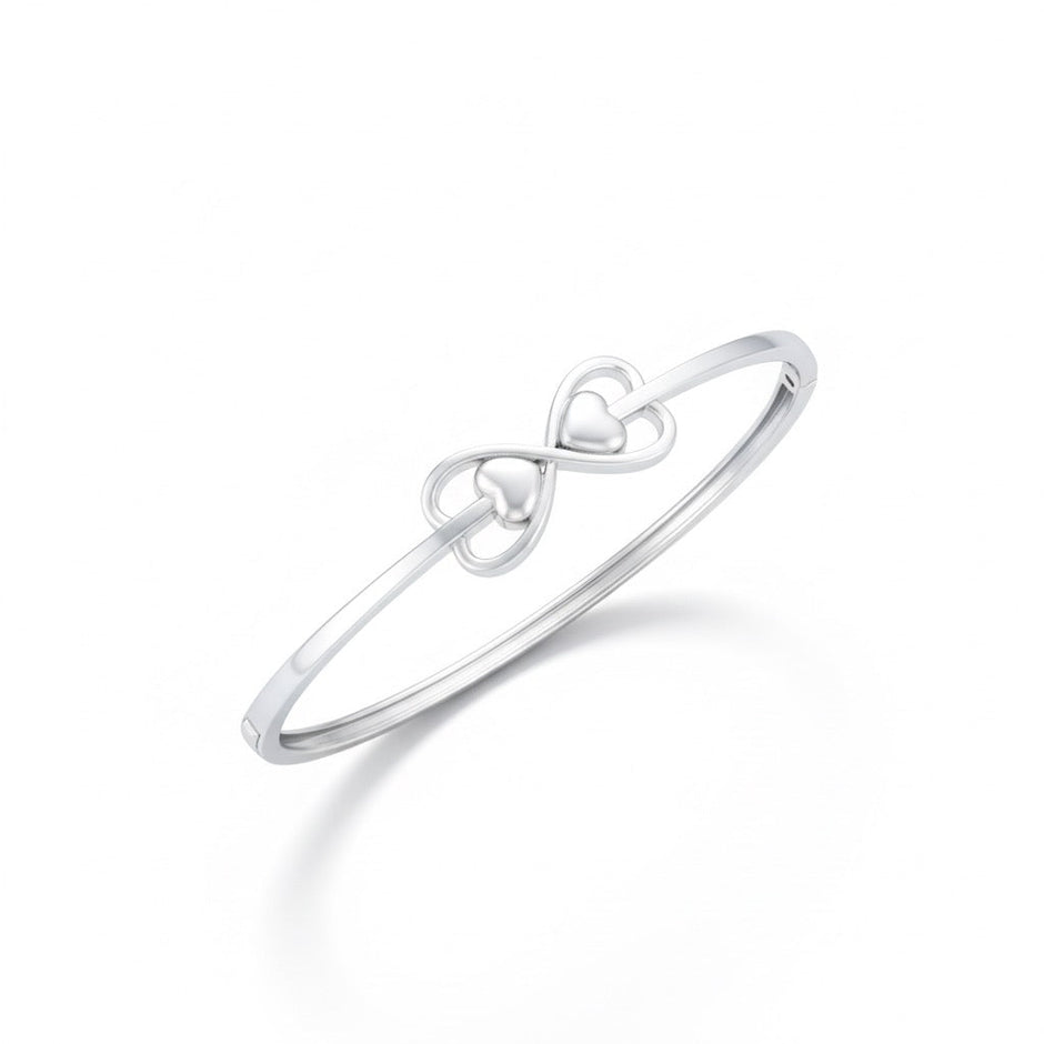 Infinity Heart Symbol Sterling Silver Bracelet