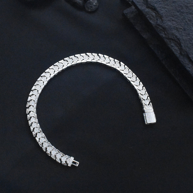 Lunar Block Silver Bracelet