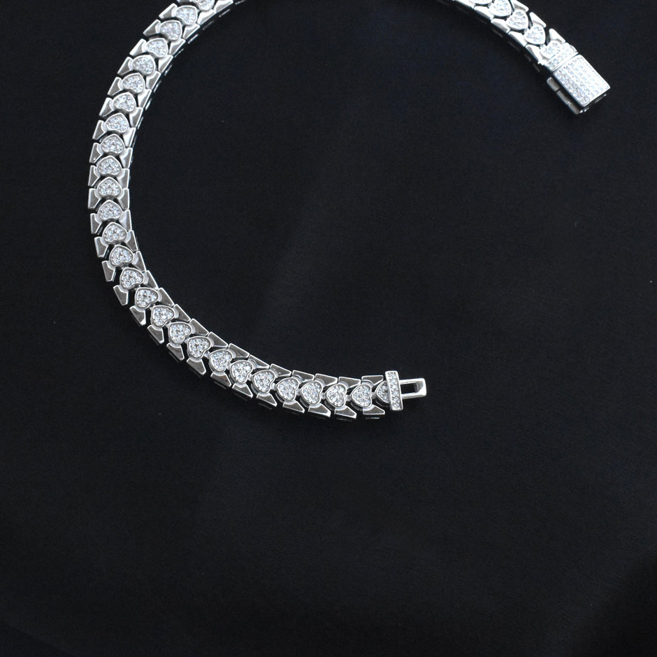 Lunar Block Silver Bracelet