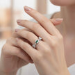 Silver Emerald Block Accent Ring