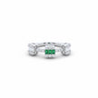 Silver Emerald Block Accent Ring