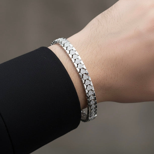 Lunar Block Silver Bracelet