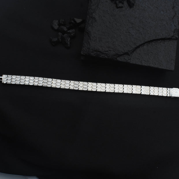 Hex Mesh Silver Bracelet