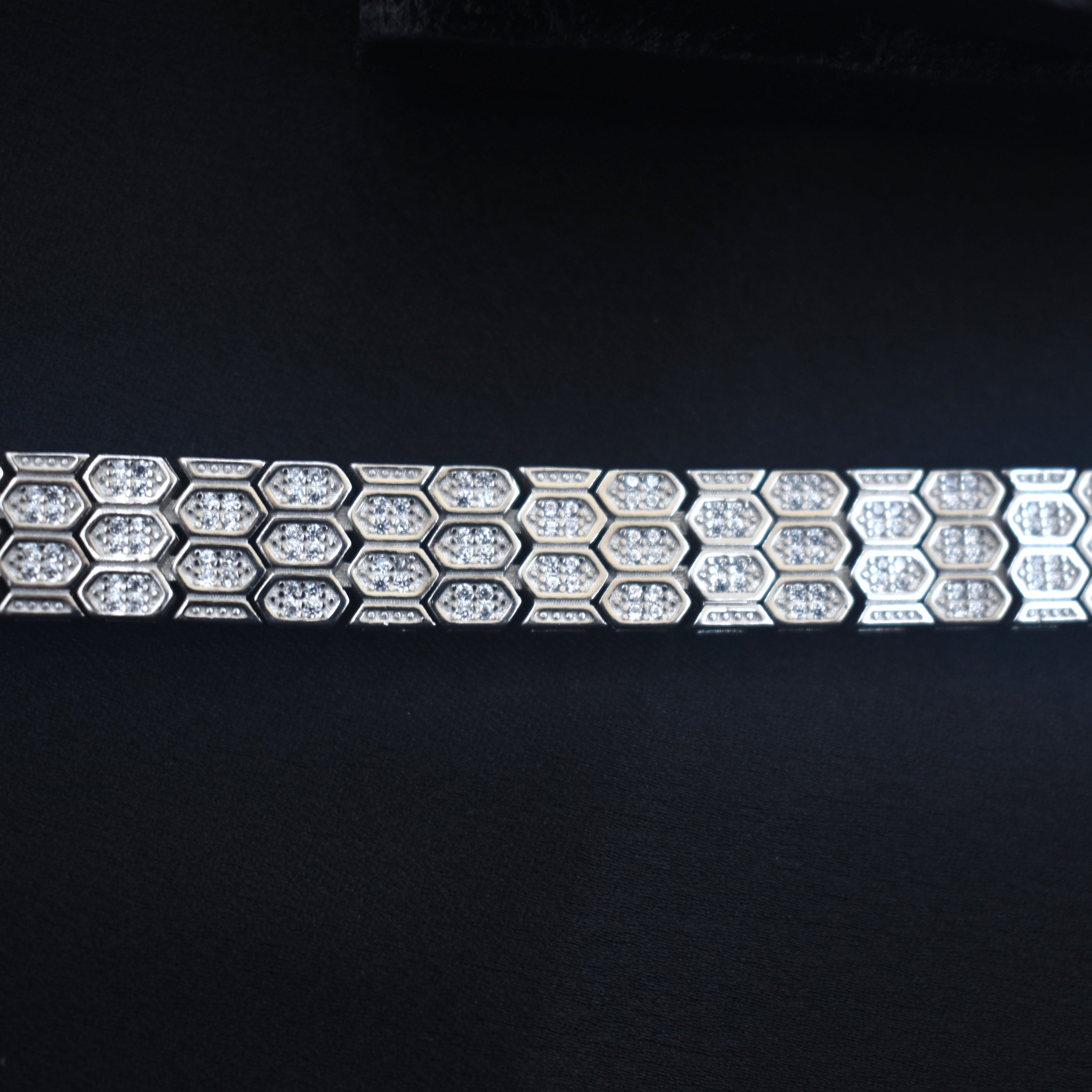 Hex Mesh Silver Bracelet