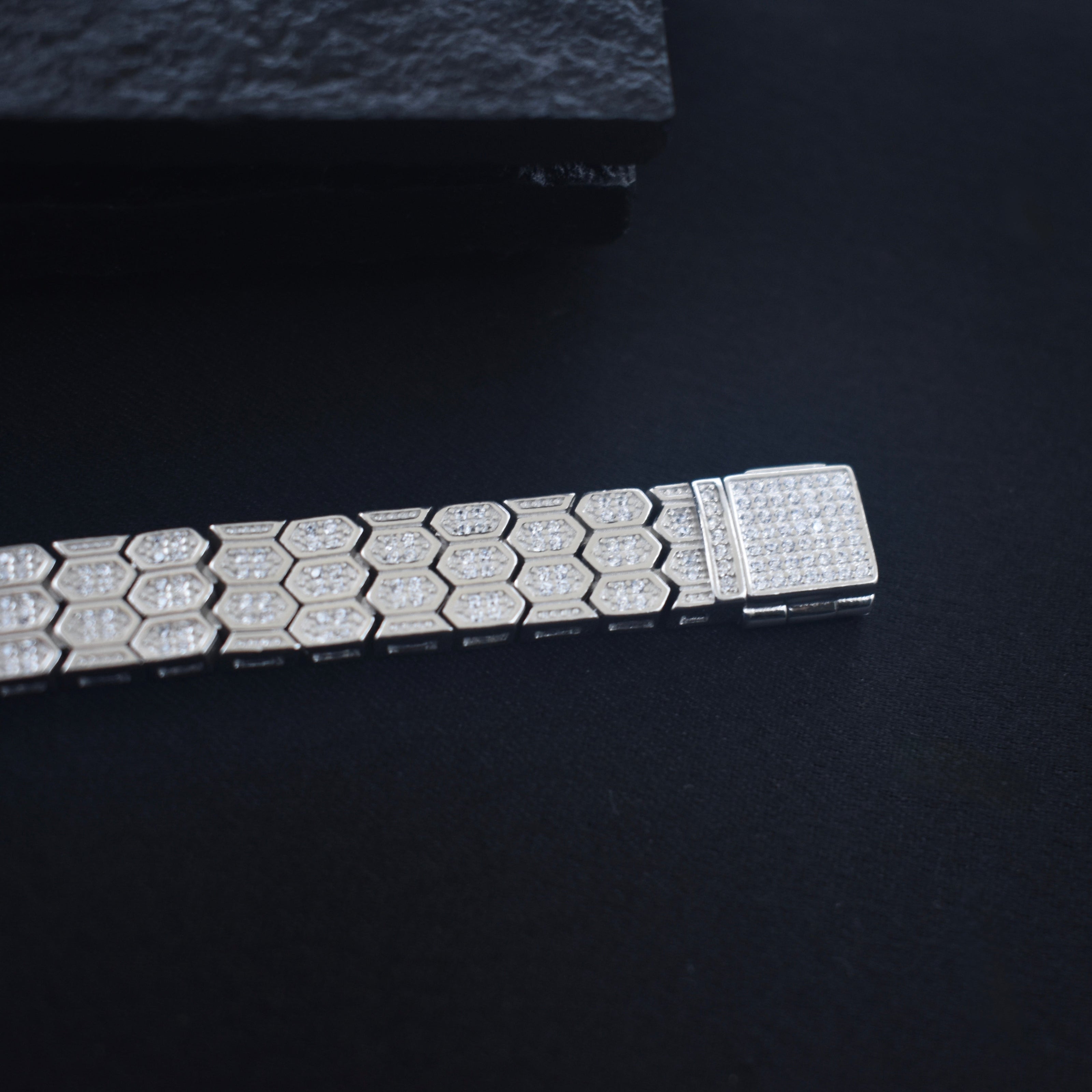 Hex Mesh Silver Bracelet