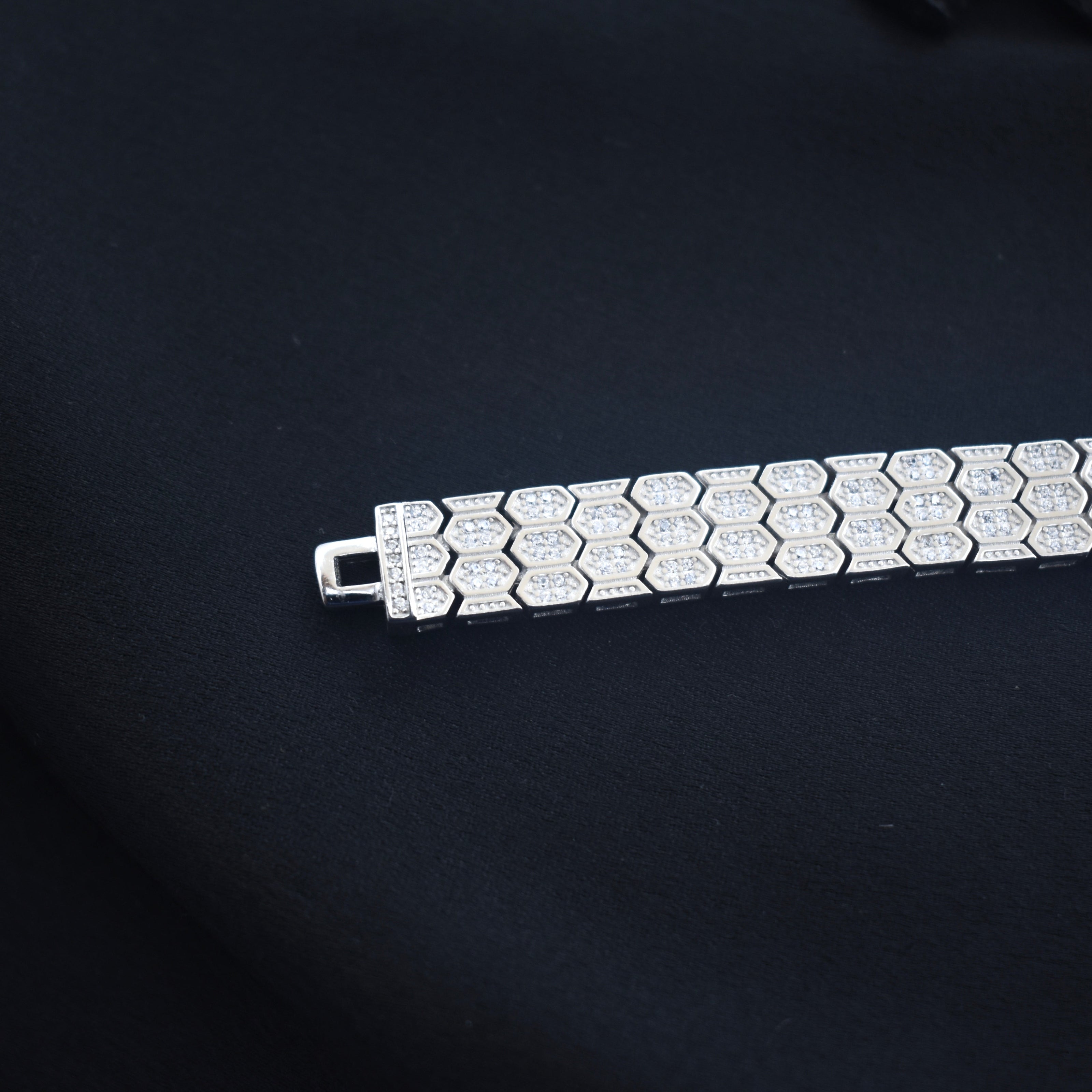 Hex Mesh Silver Bracelet