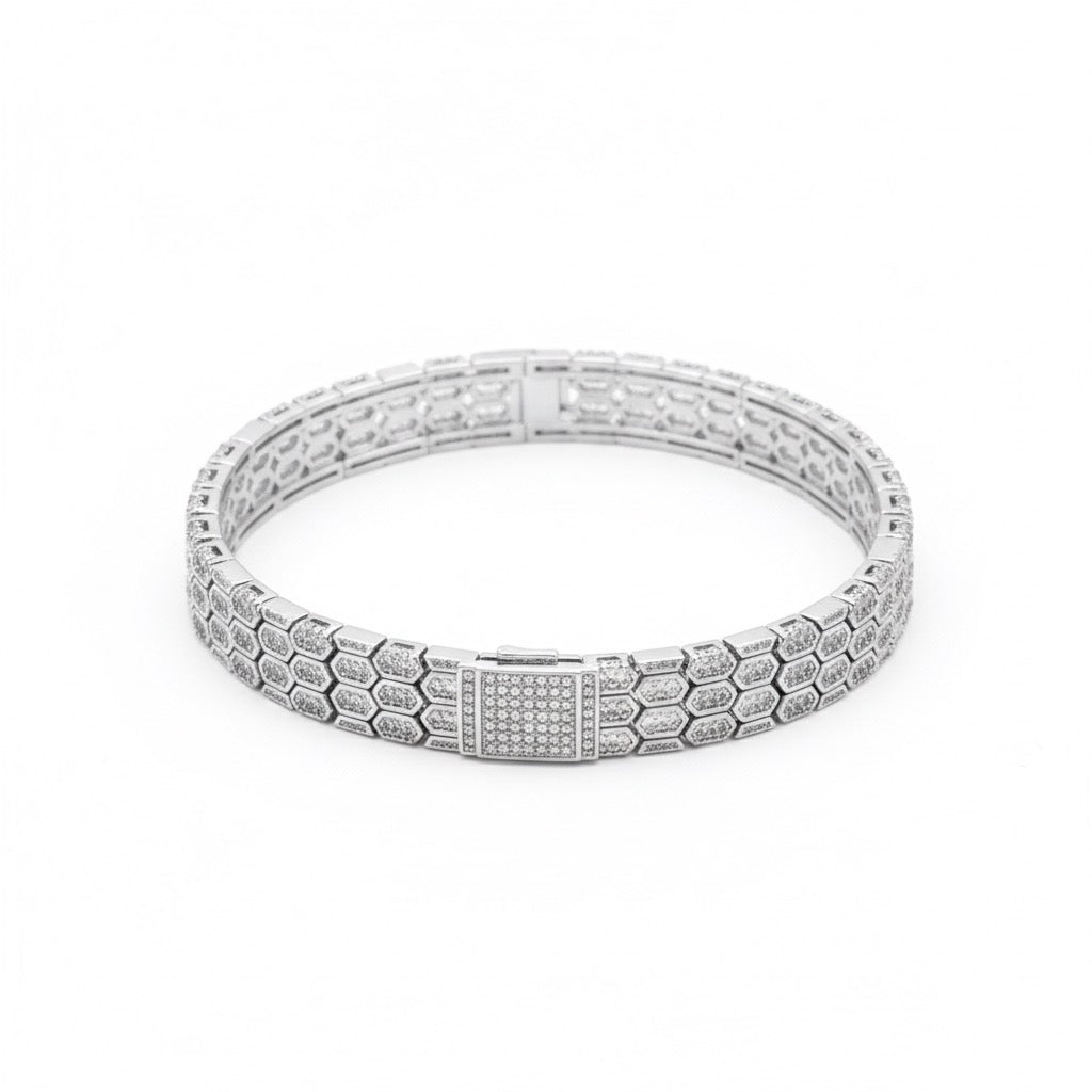 Hex Mesh Silver Bracelet