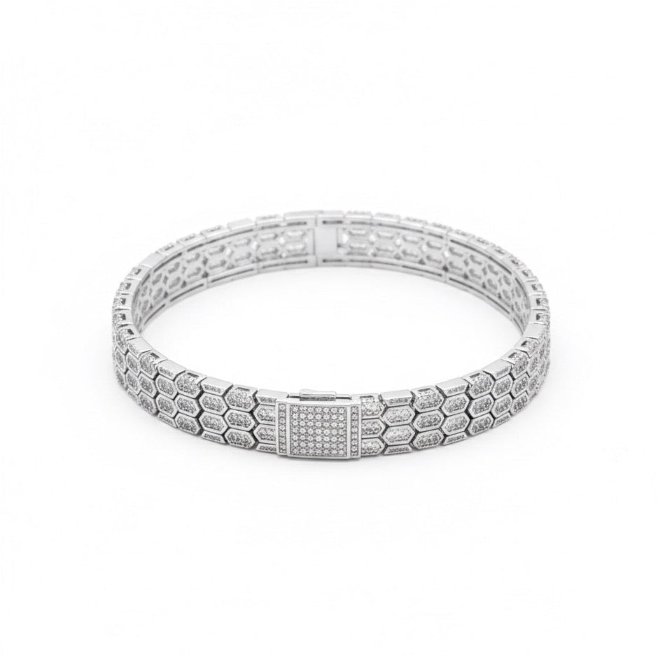 Hex Mesh Silver Bracelet