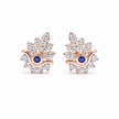 Rose Gold Floral Evil Eye Studs