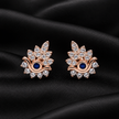 Rose Gold Floral Evil Eye Studs