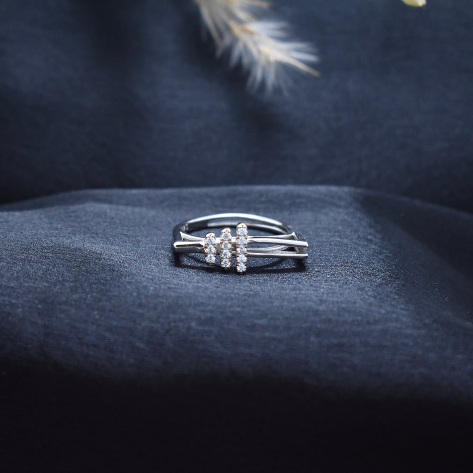 Silver Geo Stacked Ring