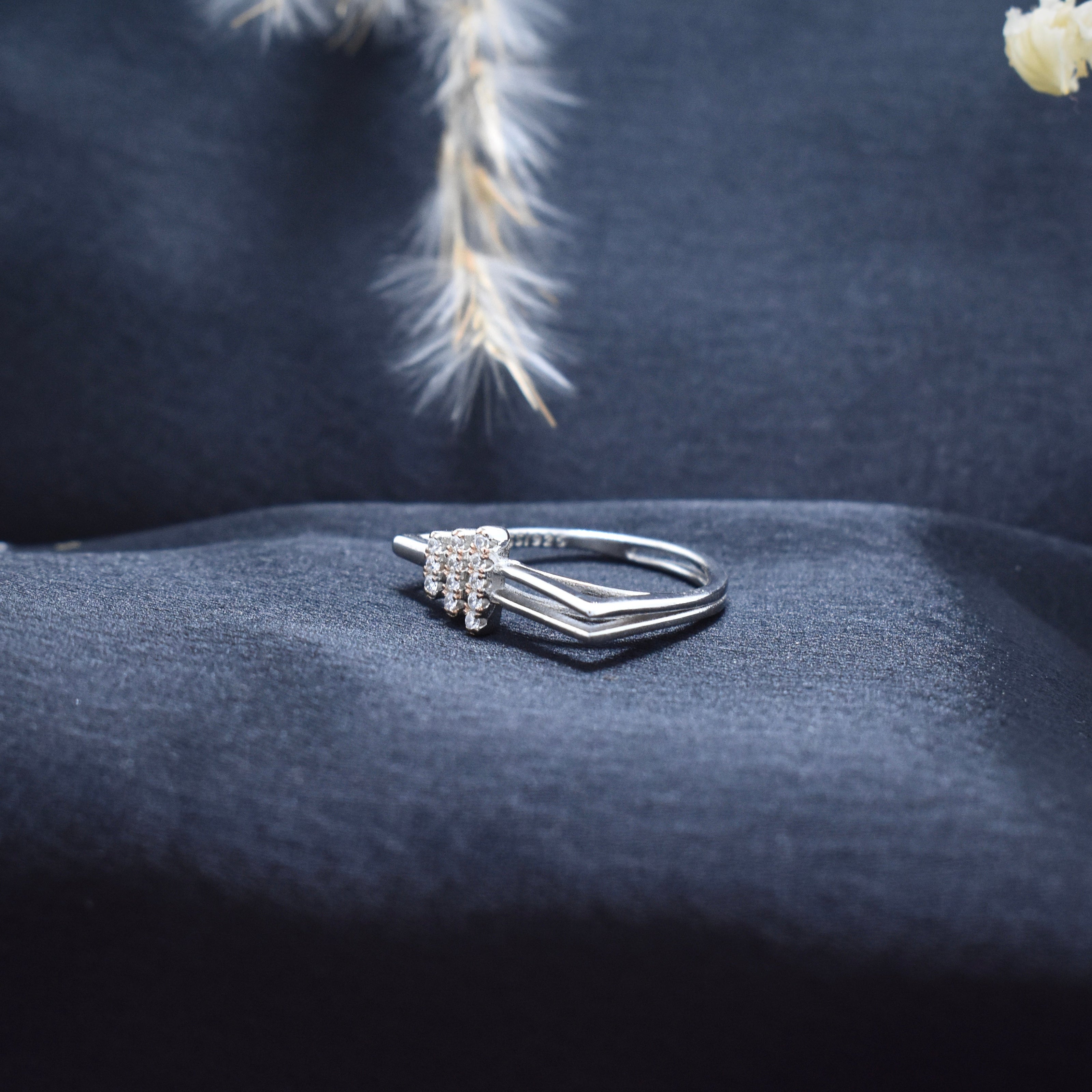 Silver Geo Stacked Ring