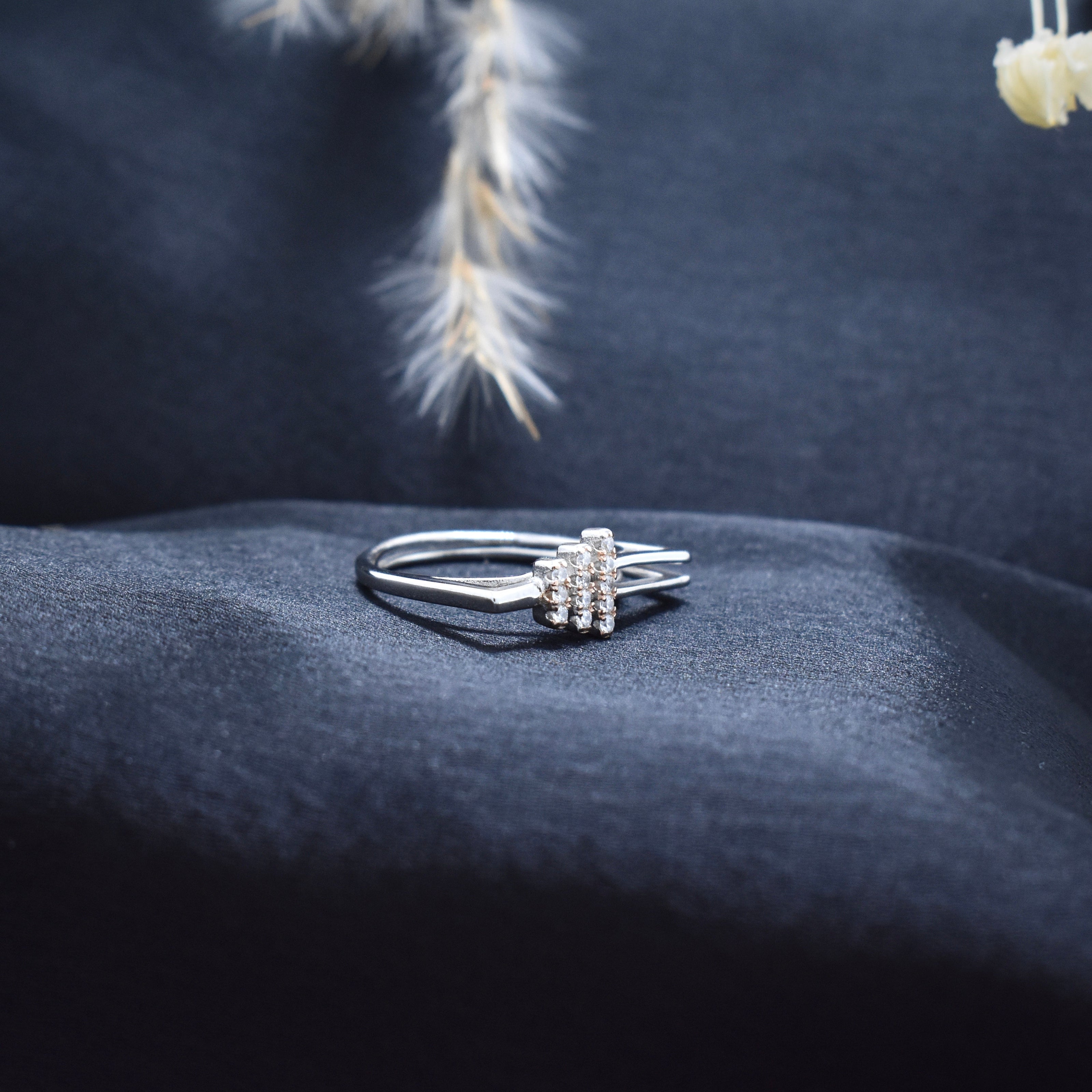 Silver Geo Stacked Ring