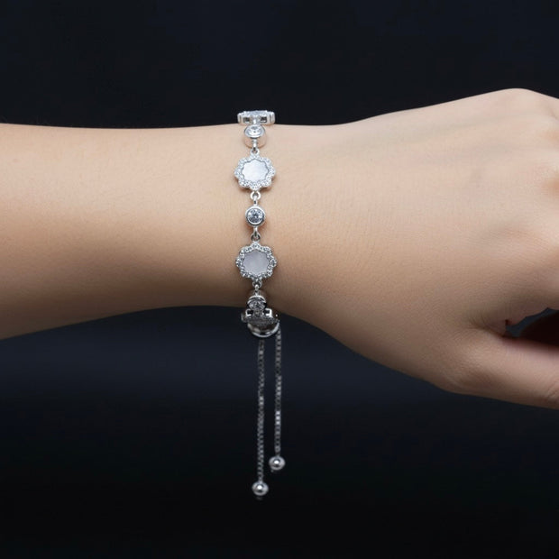 Rosette Shine Silver Bracelet