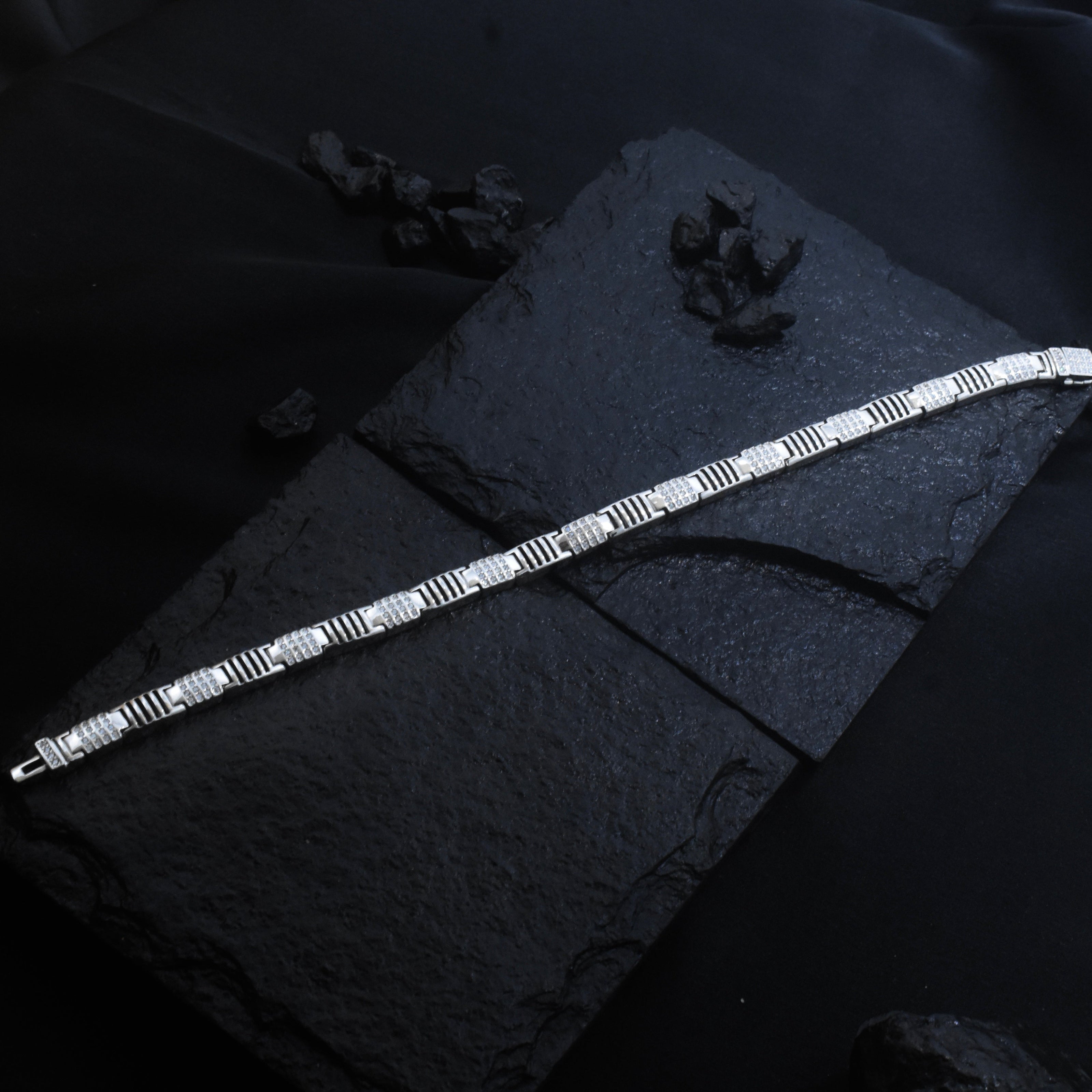 Panel Ridge Silver Bracelet