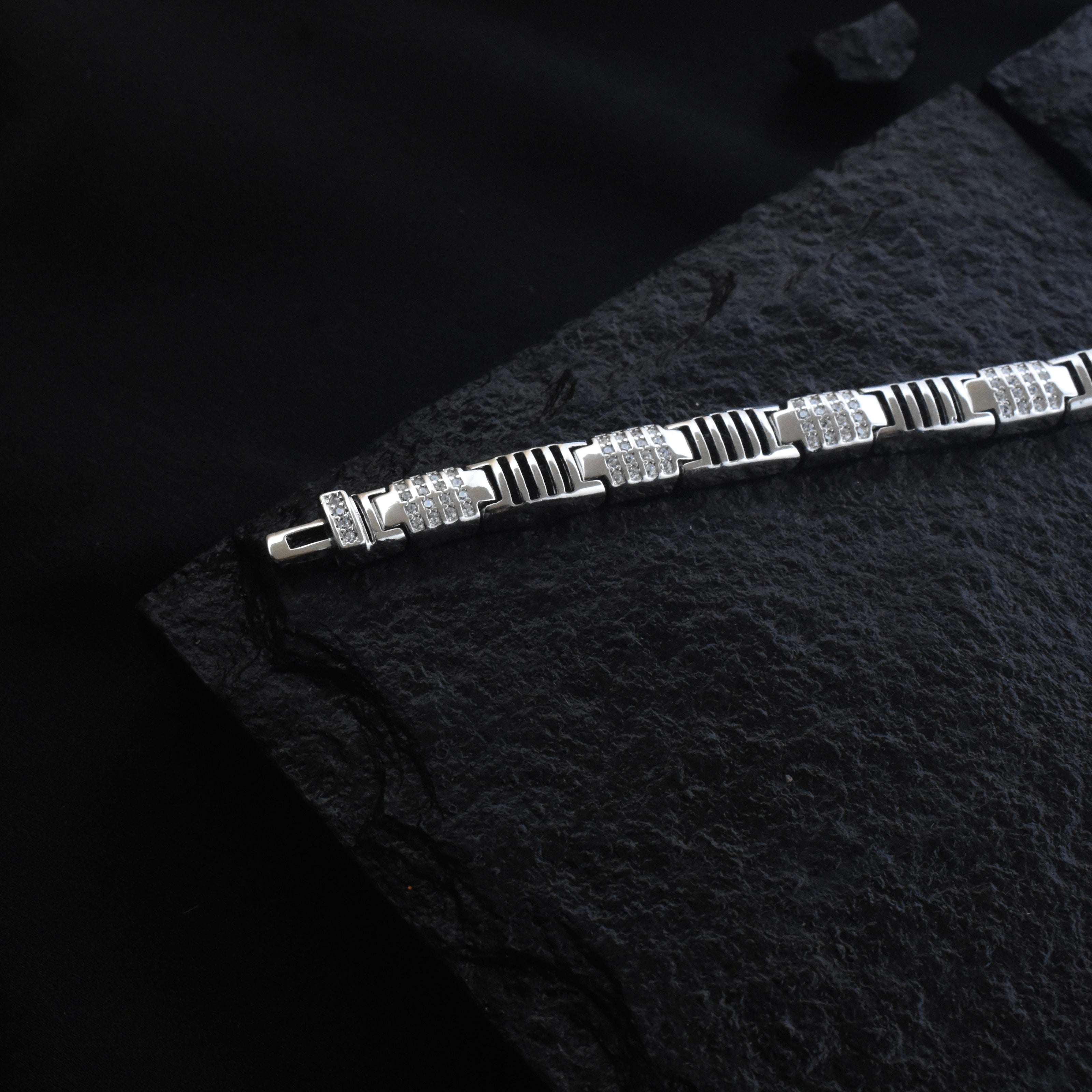 Panel Ridge Silver Bracelet