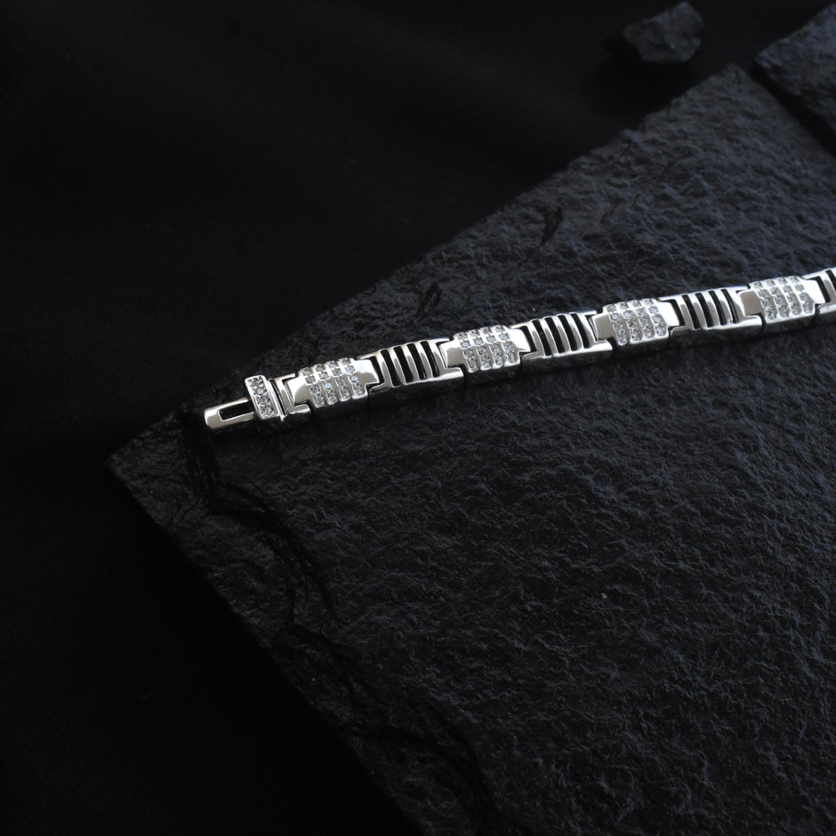 Panel Ridge Silver Bracelet