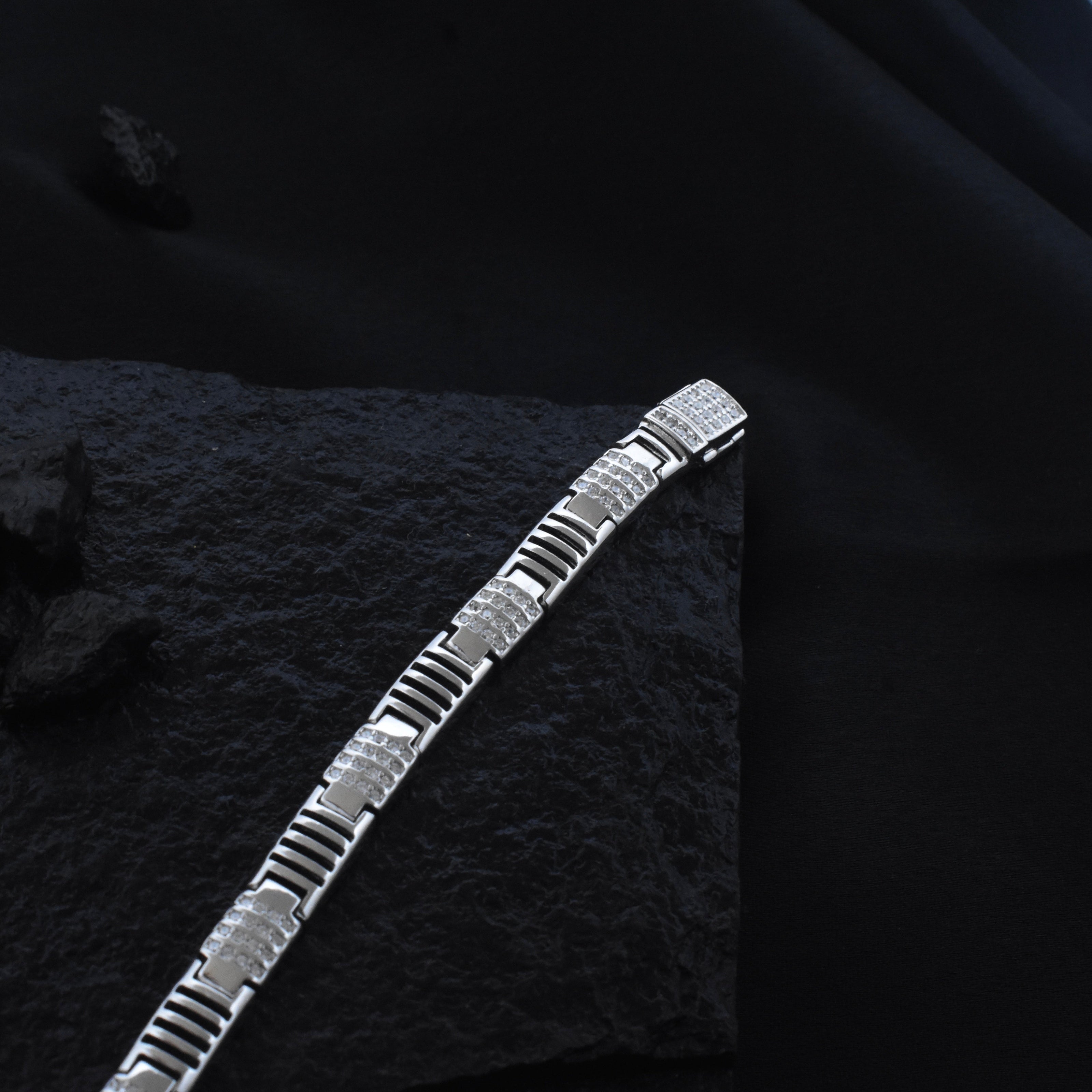 Panel Ridge Silver Bracelet