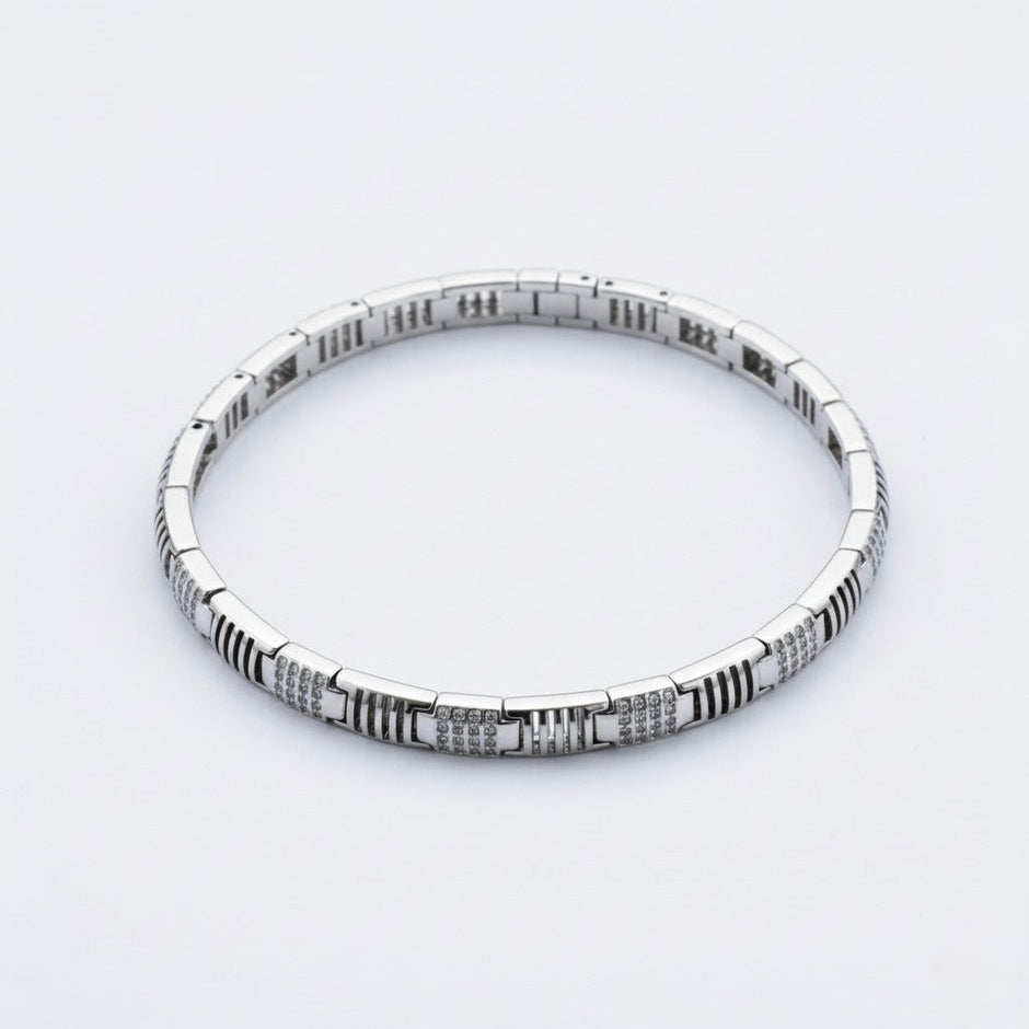 Panel Ridge Silver Bracelet