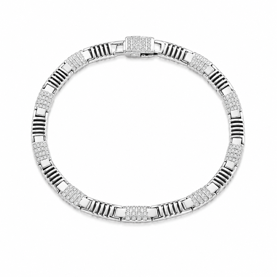 Iced Block Vertical Grill Bracelet