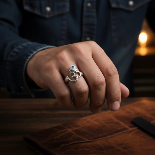 Spiritual Om Evil Eye Ring