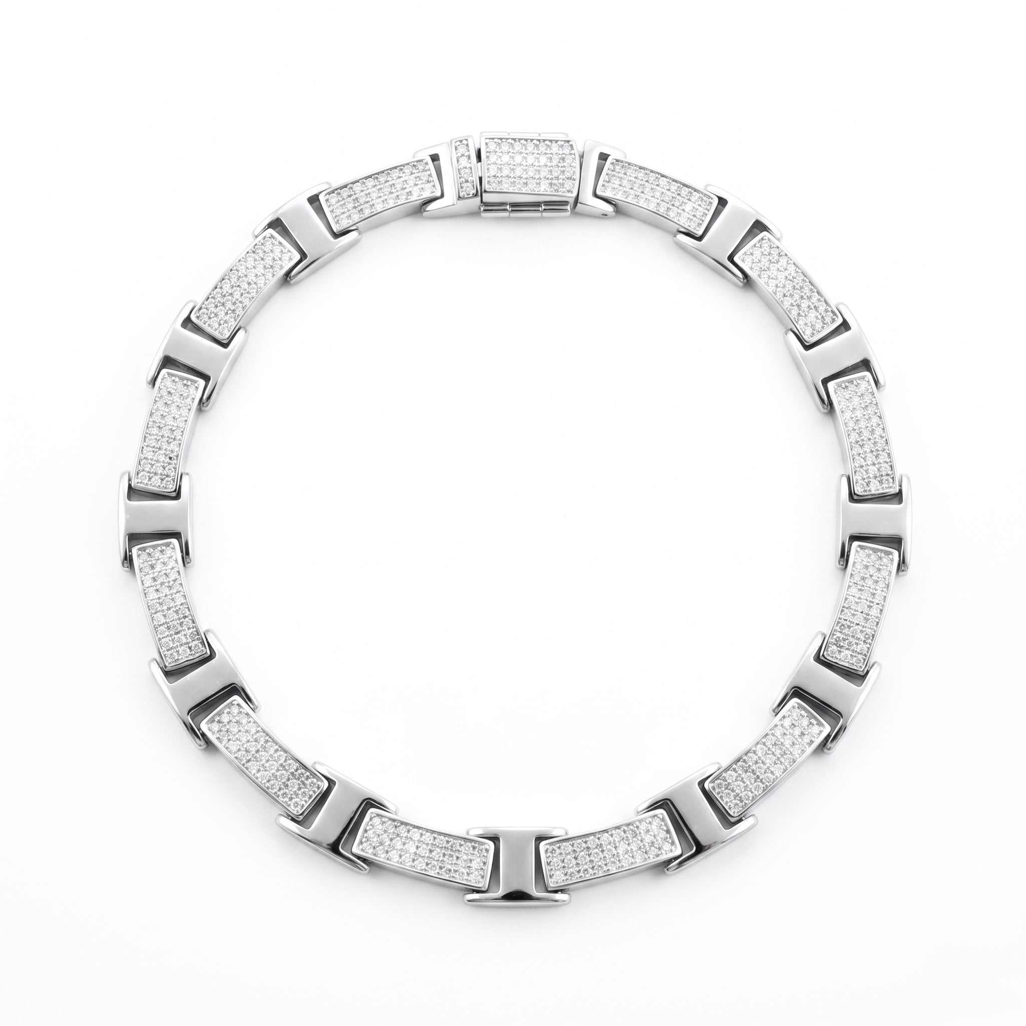 Iced Panel H-Link Bracelet