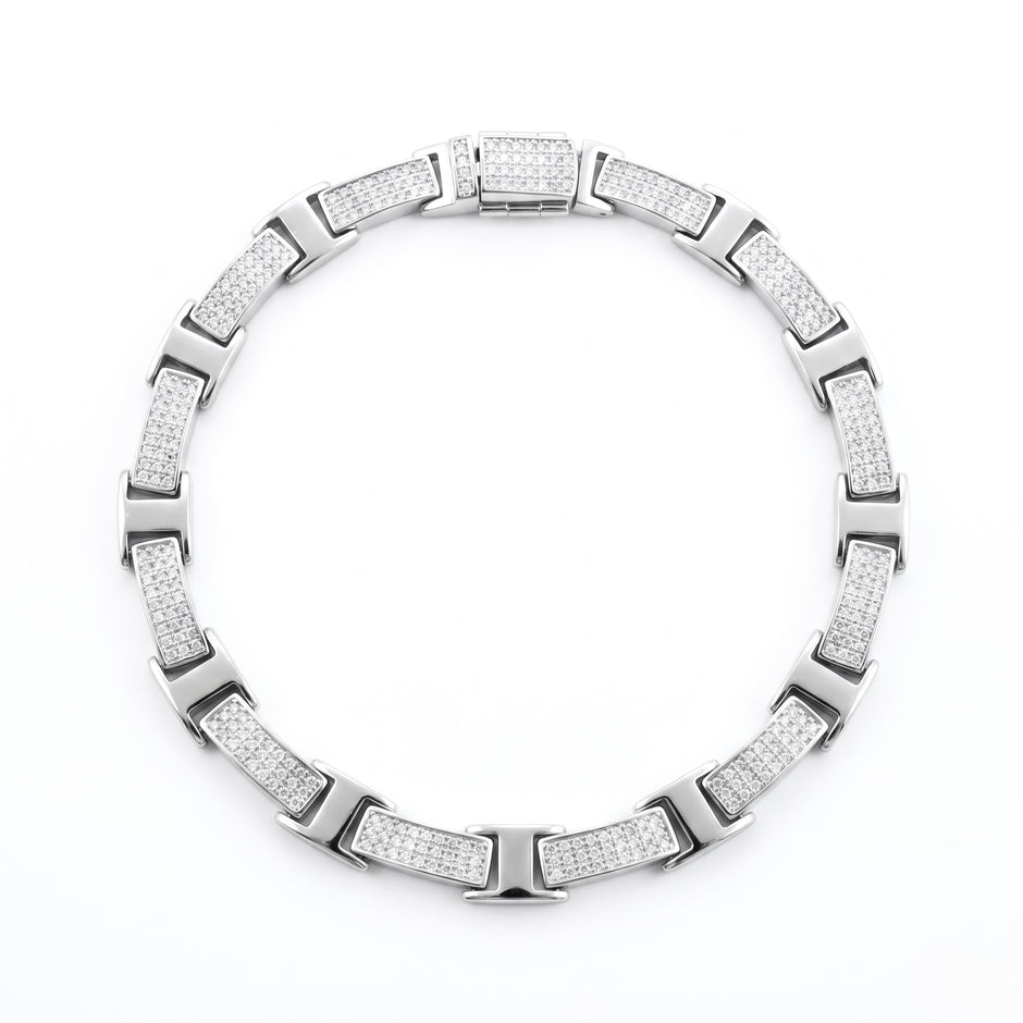 Iced Panel H-Link Bracelet