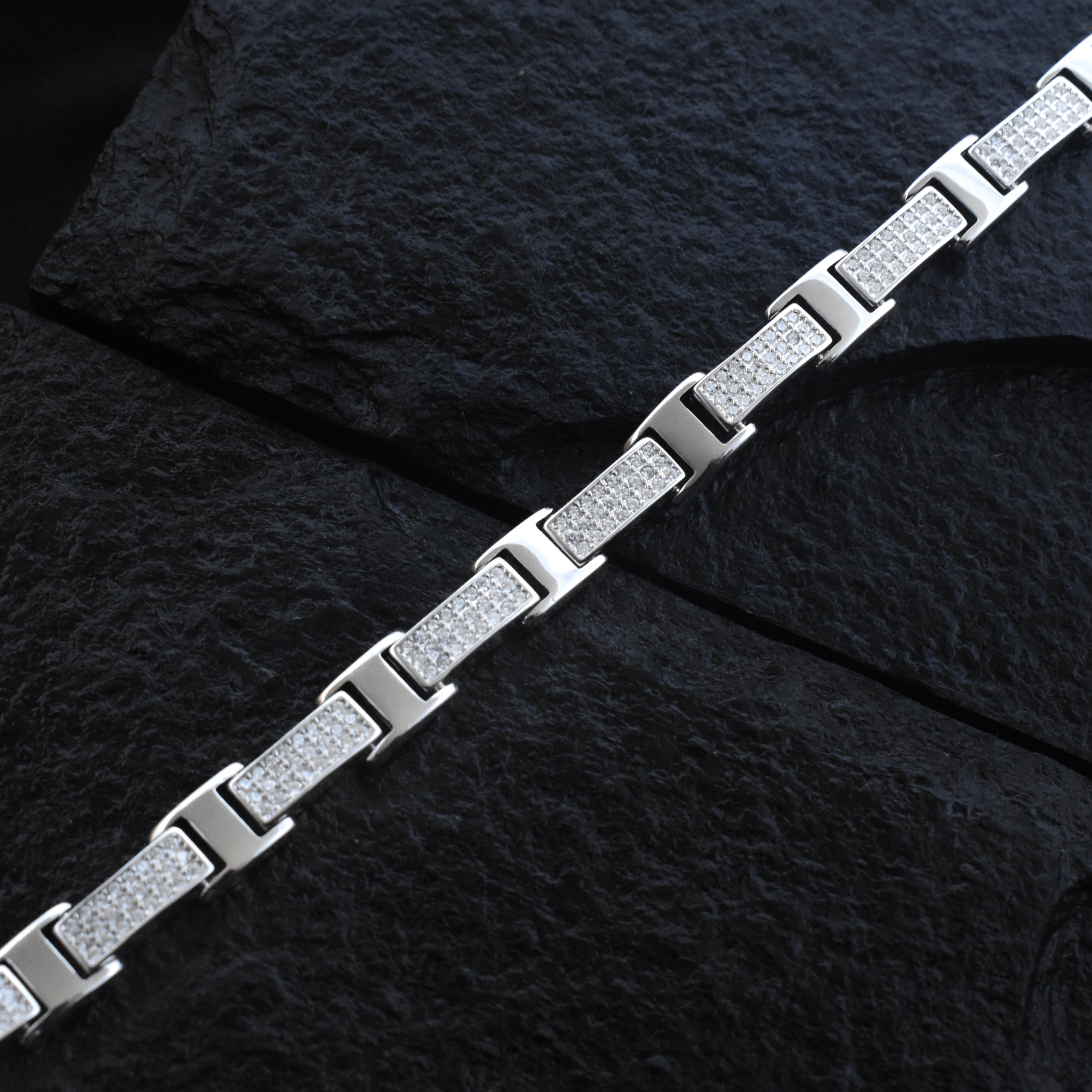 Iced Panel H-Link Bracelet