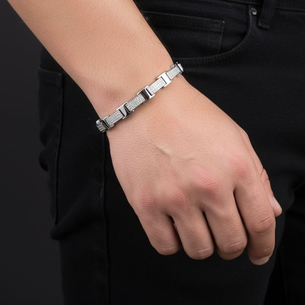 Iced Panel H-Link Bracelet