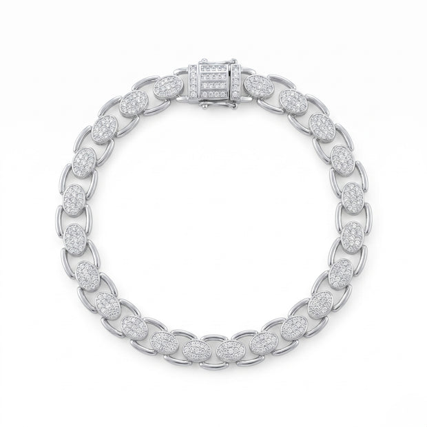 Iced Oval Link Bracelet