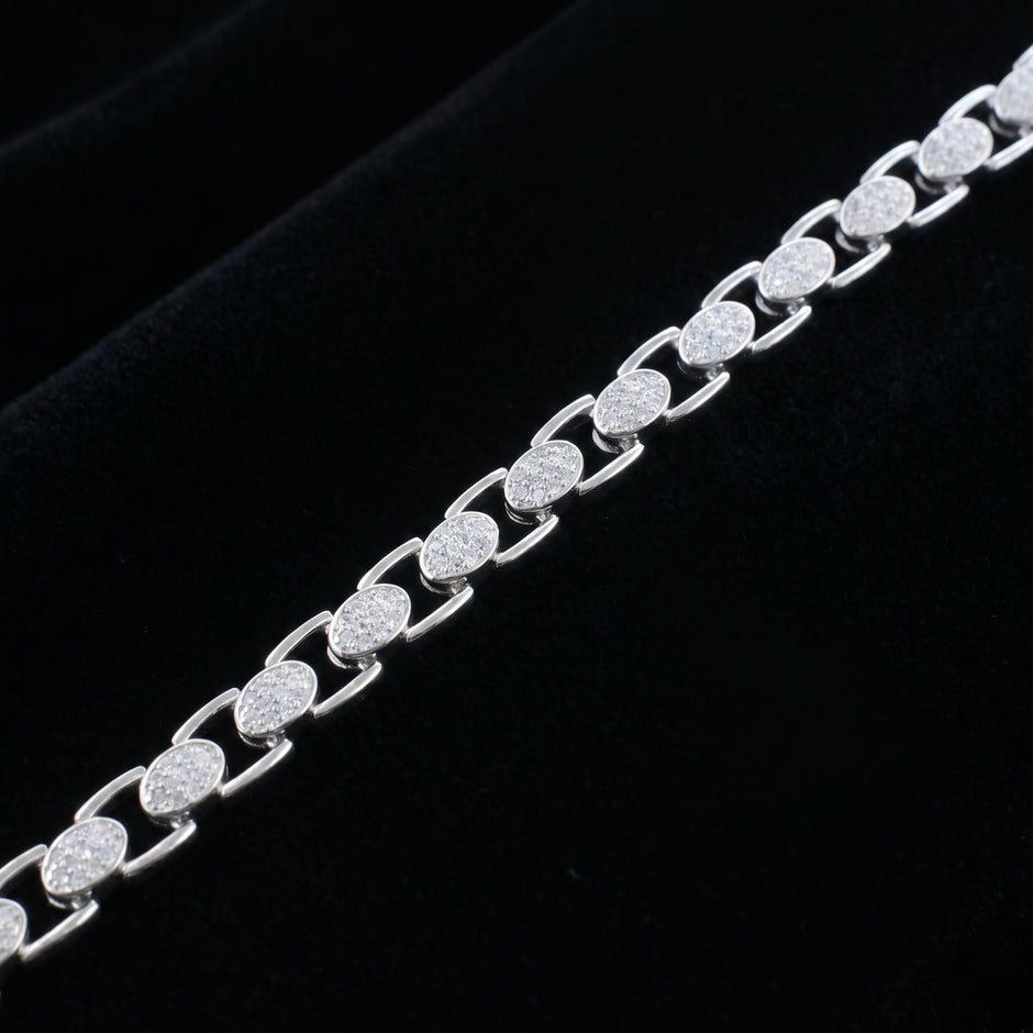 Iced Oval Link Bracelet