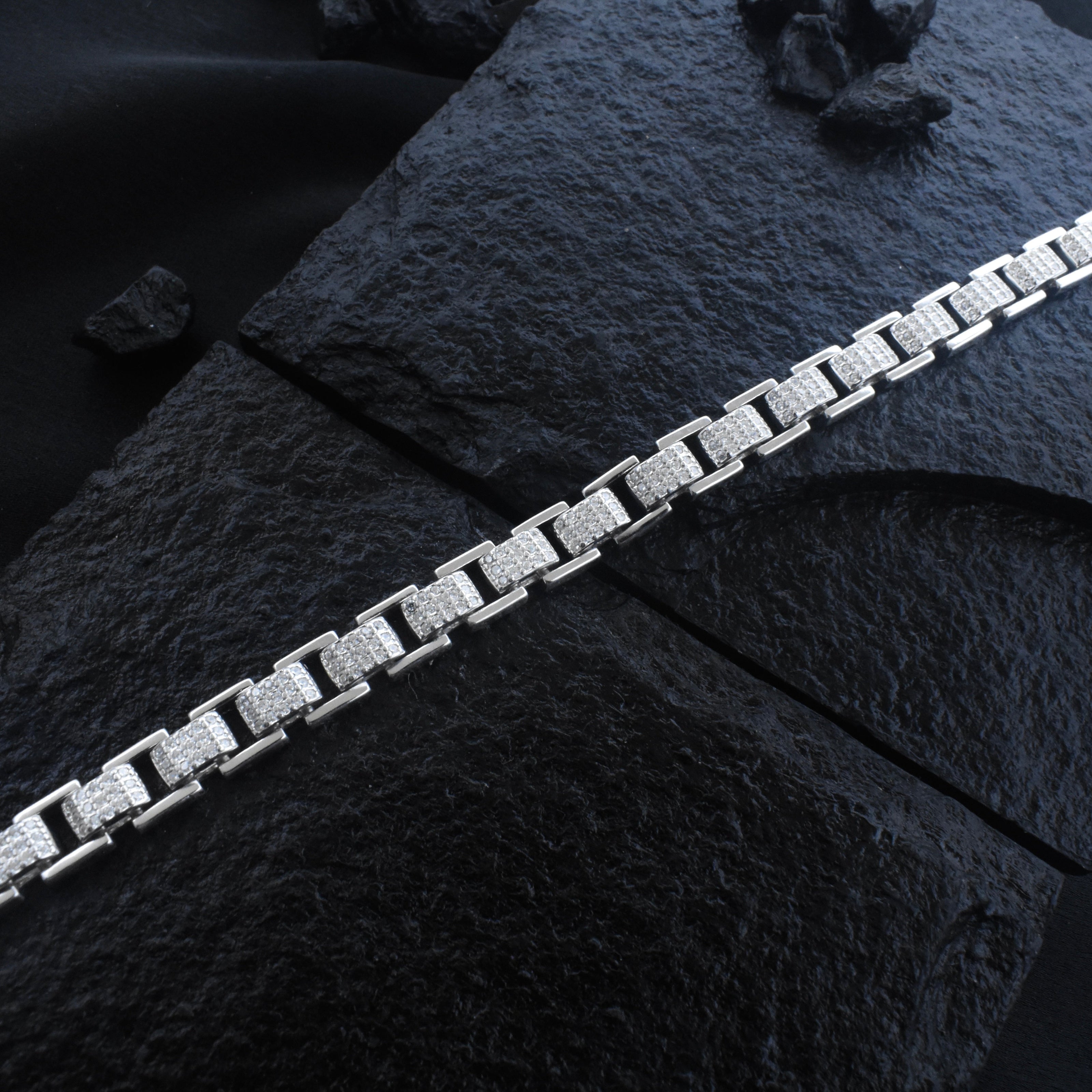 Luxe Cubed Silver Bracelet