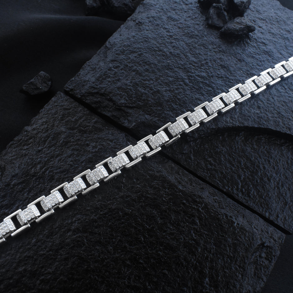 Luxe Cubed Silver Bracelet