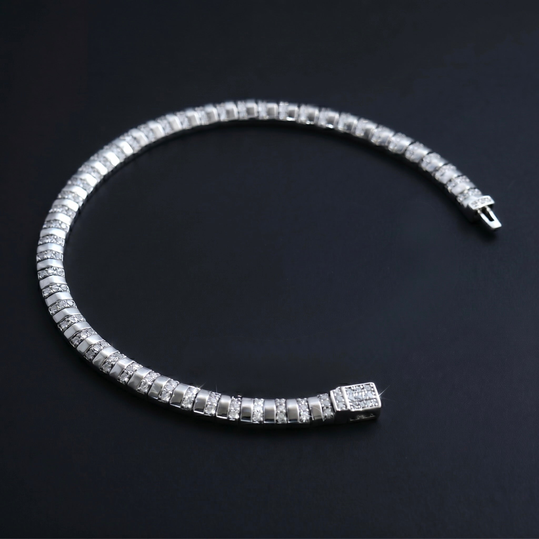Iced Alternating Bar Bracelet