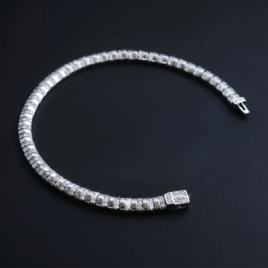 Iced Alternating Bar Bracelet