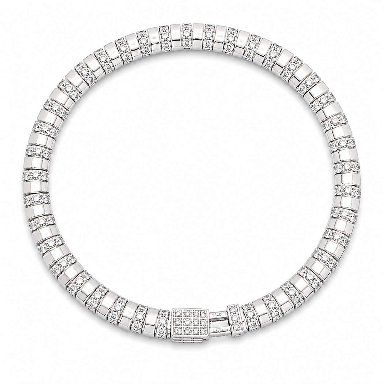 Iced Alternating Bar Bracelet