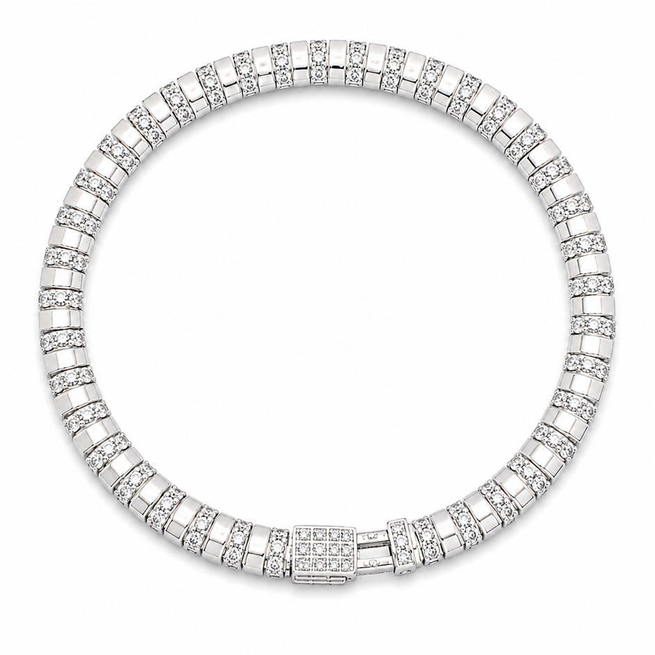 Iced Alternating Bar Bracelet