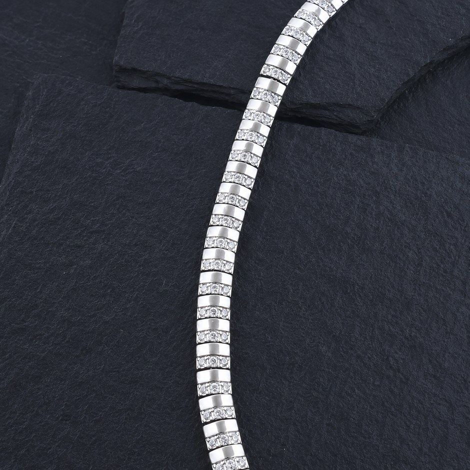 Iced Alternating Bar Bracelet