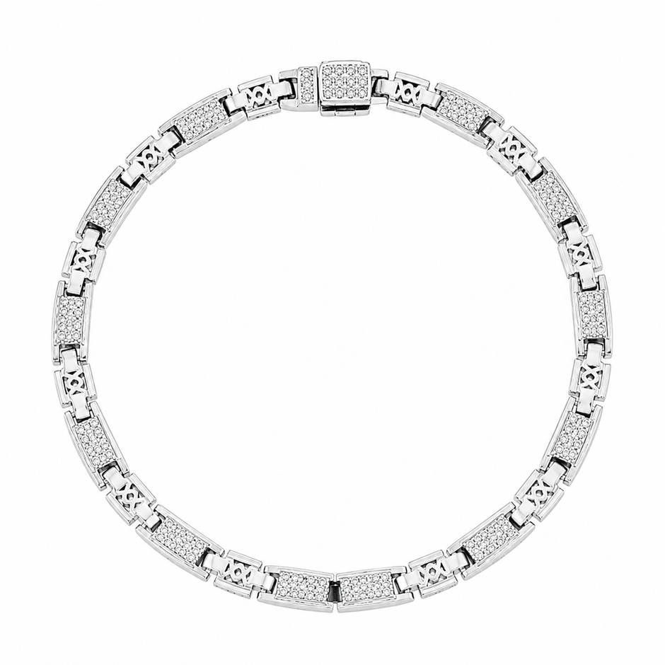 Iced Panel Hourglass Bracelet
