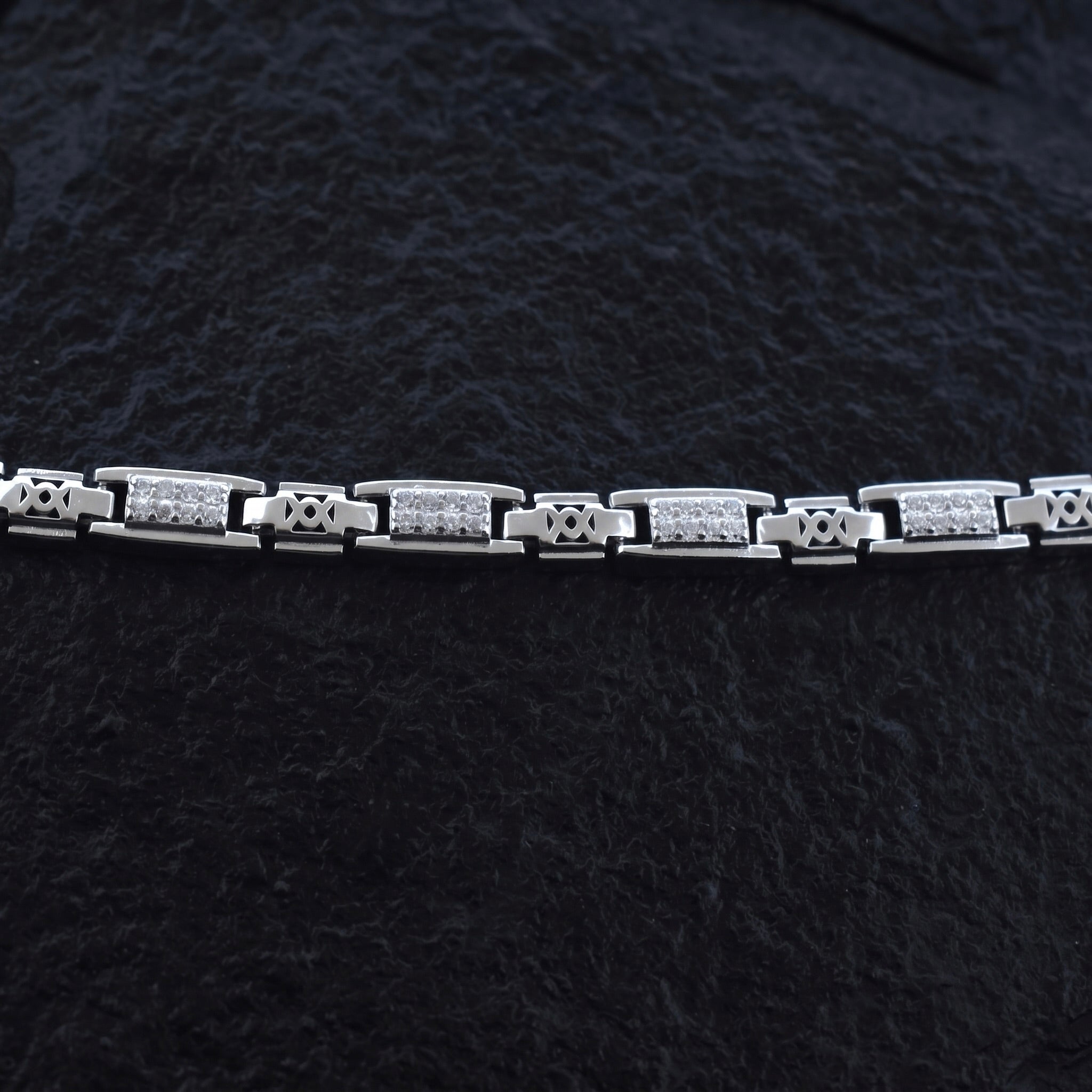 Iced Panel Hourglass Bracelet