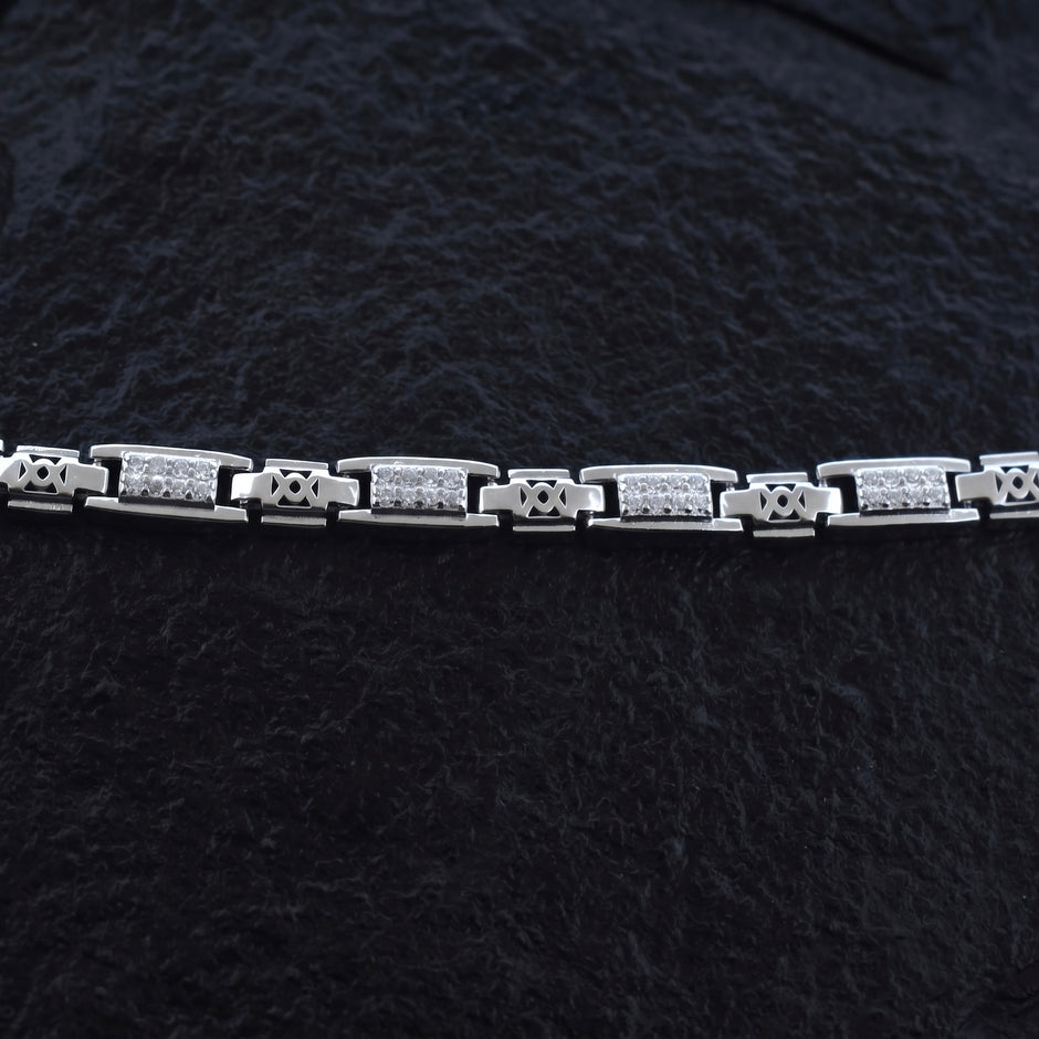 Iced Panel Hourglass Bracelet