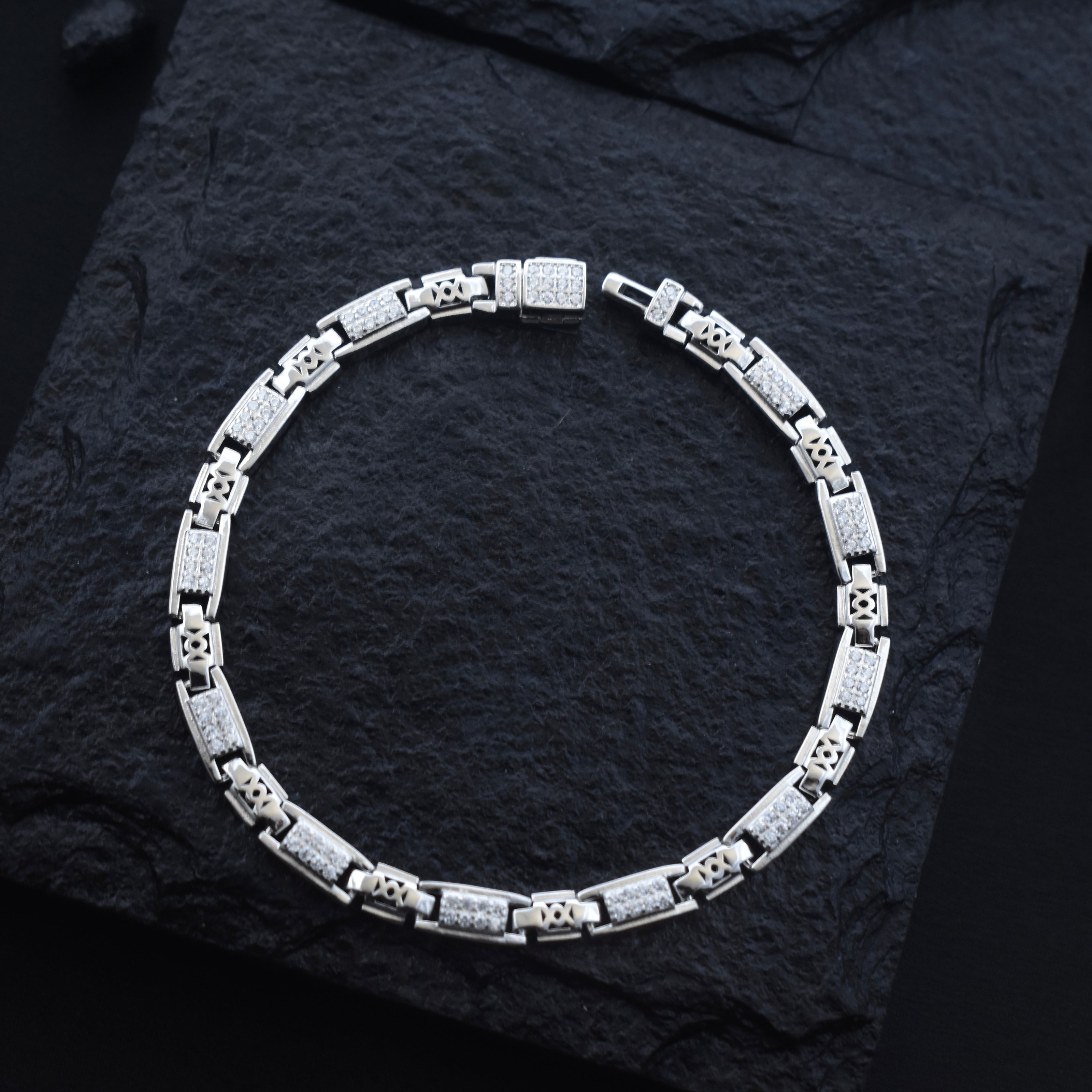 Iced Panel Hourglass Bracelet
