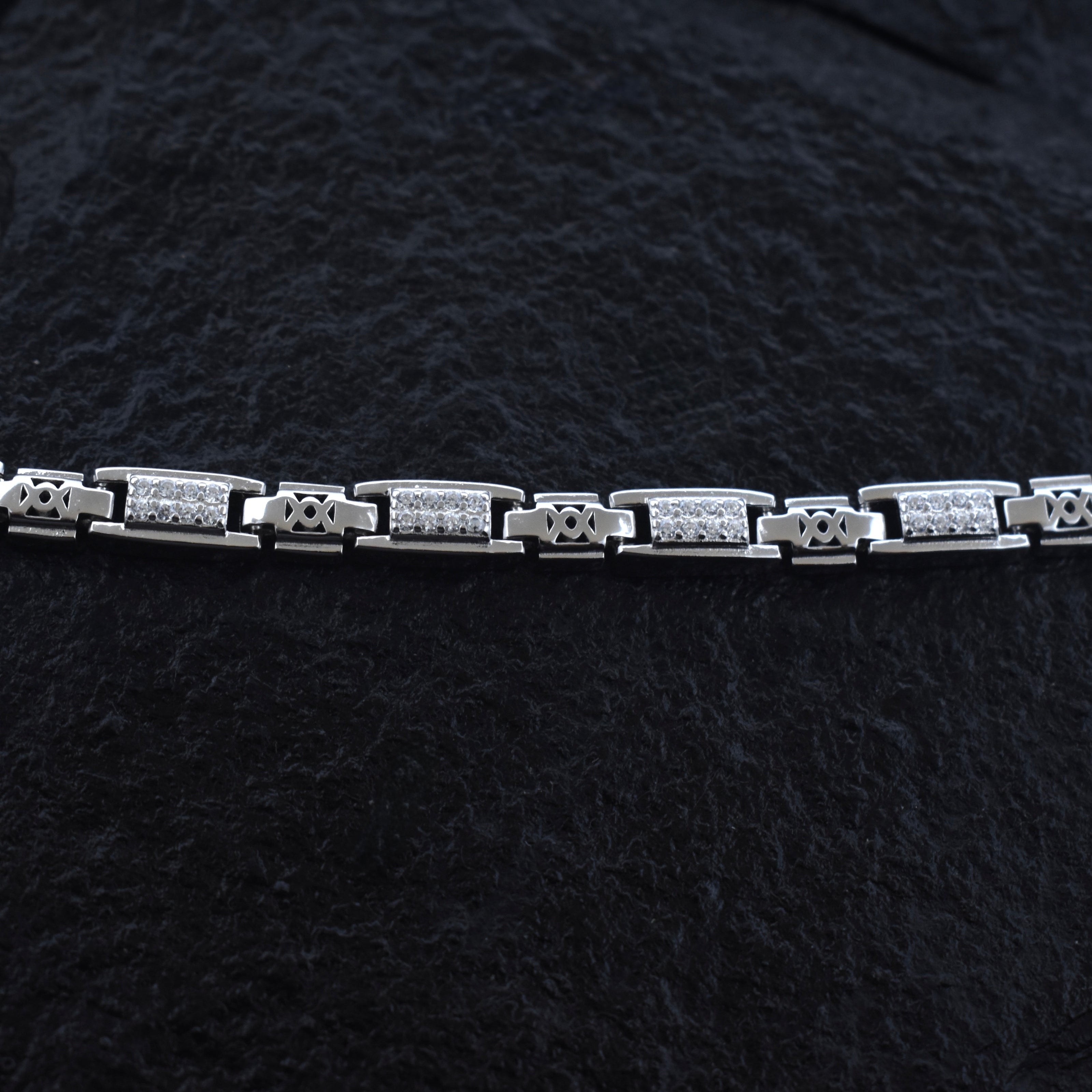Regal Block Silver Bracelet