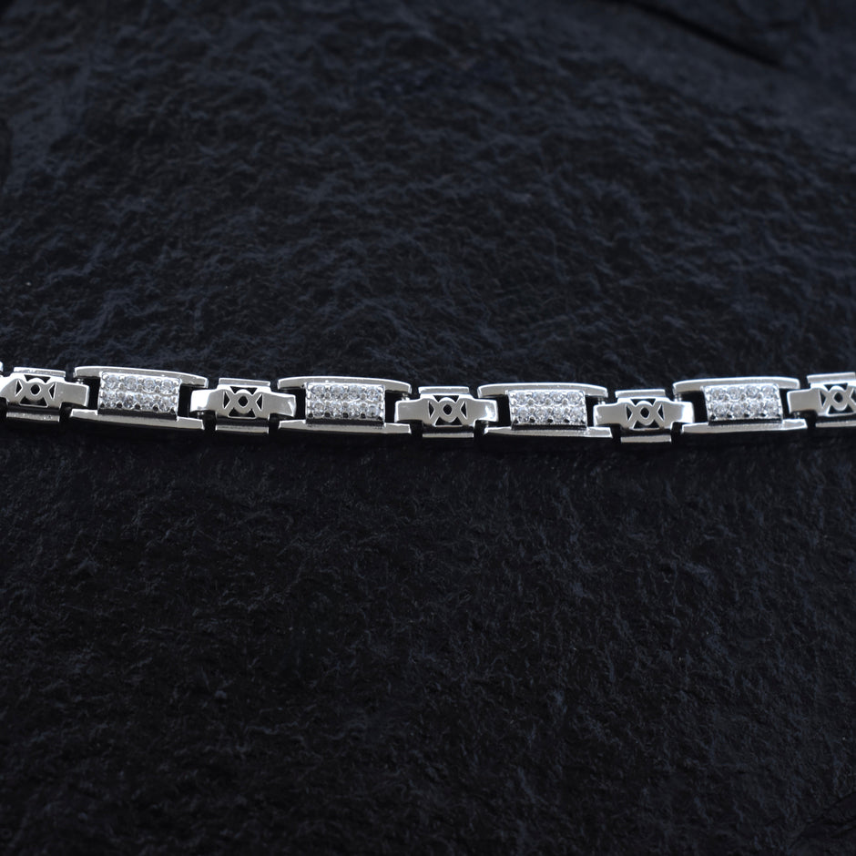 Regal Block Silver Bracelet
