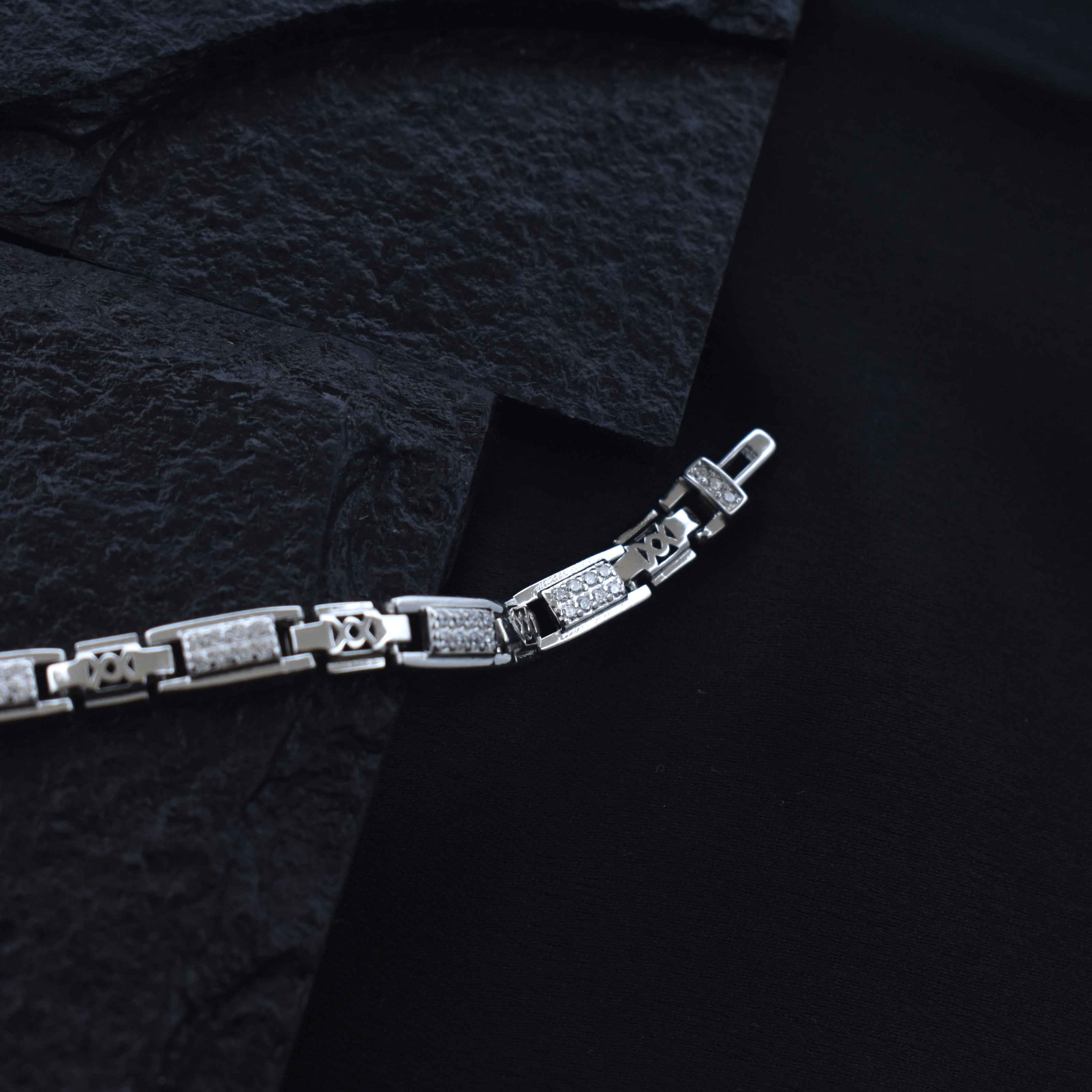 Regal Block Silver Bracelet